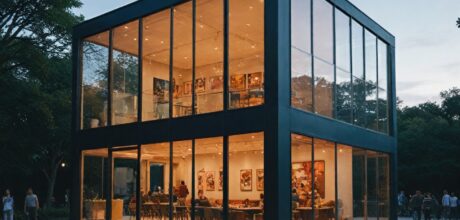 Exemplos de edifícios modulares desmontáveis para eventos e feiras